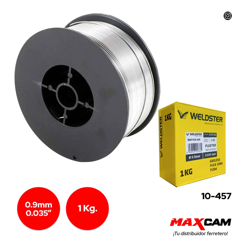 ALAMBRE DE SOLDAR MIG E71T-GS 0.9 MM x 1 KG WELDSTER 10-457