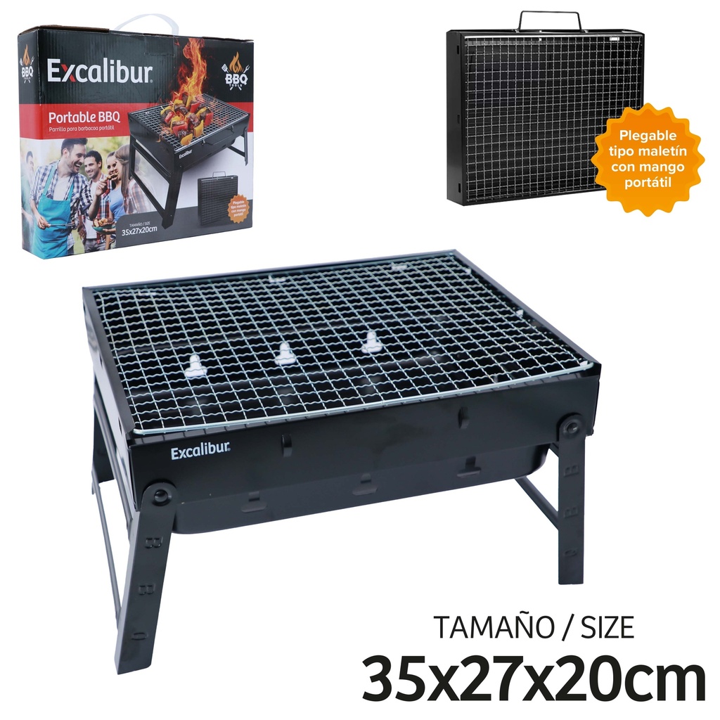 PARRILLERA PORTATIL 35x27x20CM EXCALIBUR 10-540