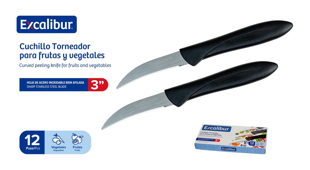 CUCHILLO TORNEADOR 3" EXCALIBUR 10-572