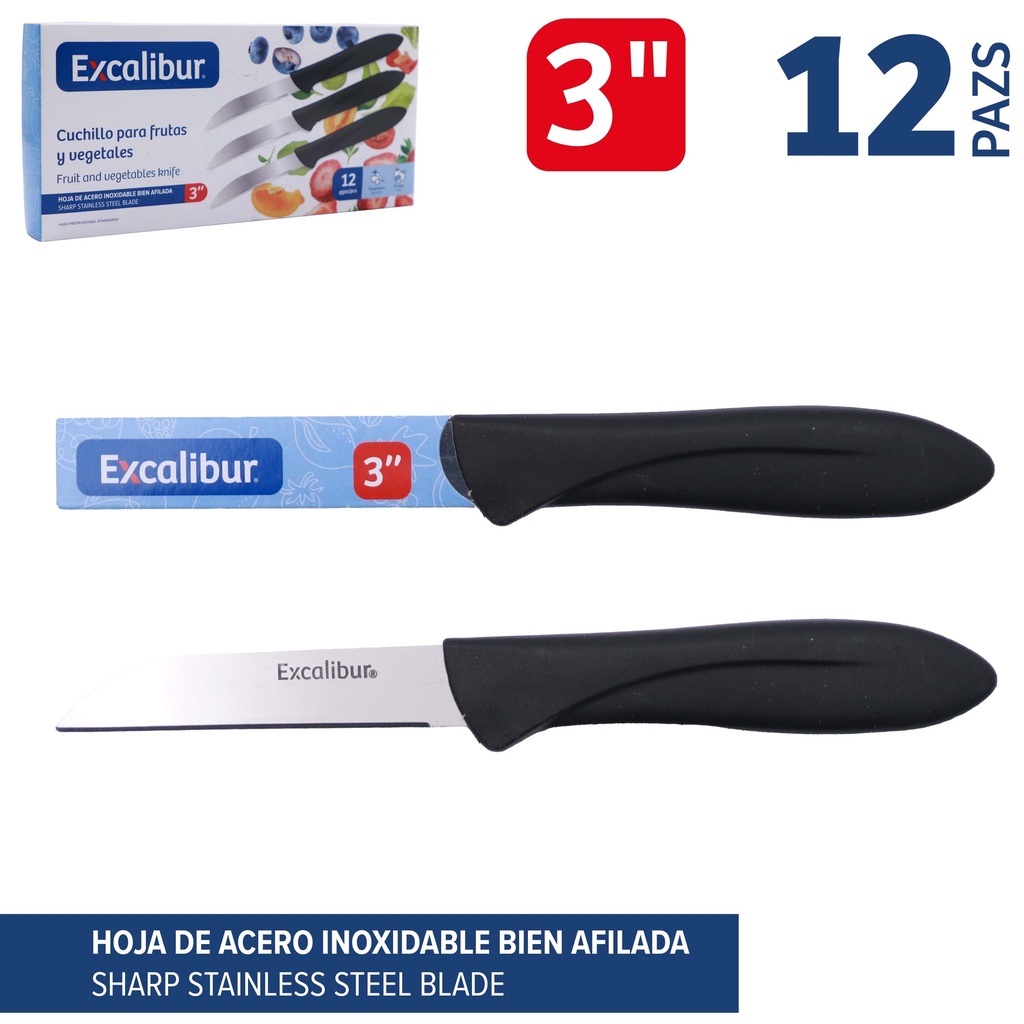CUCHILLO P/FRUTAS Y VEGETALES 3" EXCALIBUR 10-584