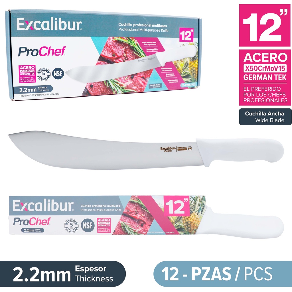 CUCHILLO CARNICERO 12" EXCALIBUR 10-528