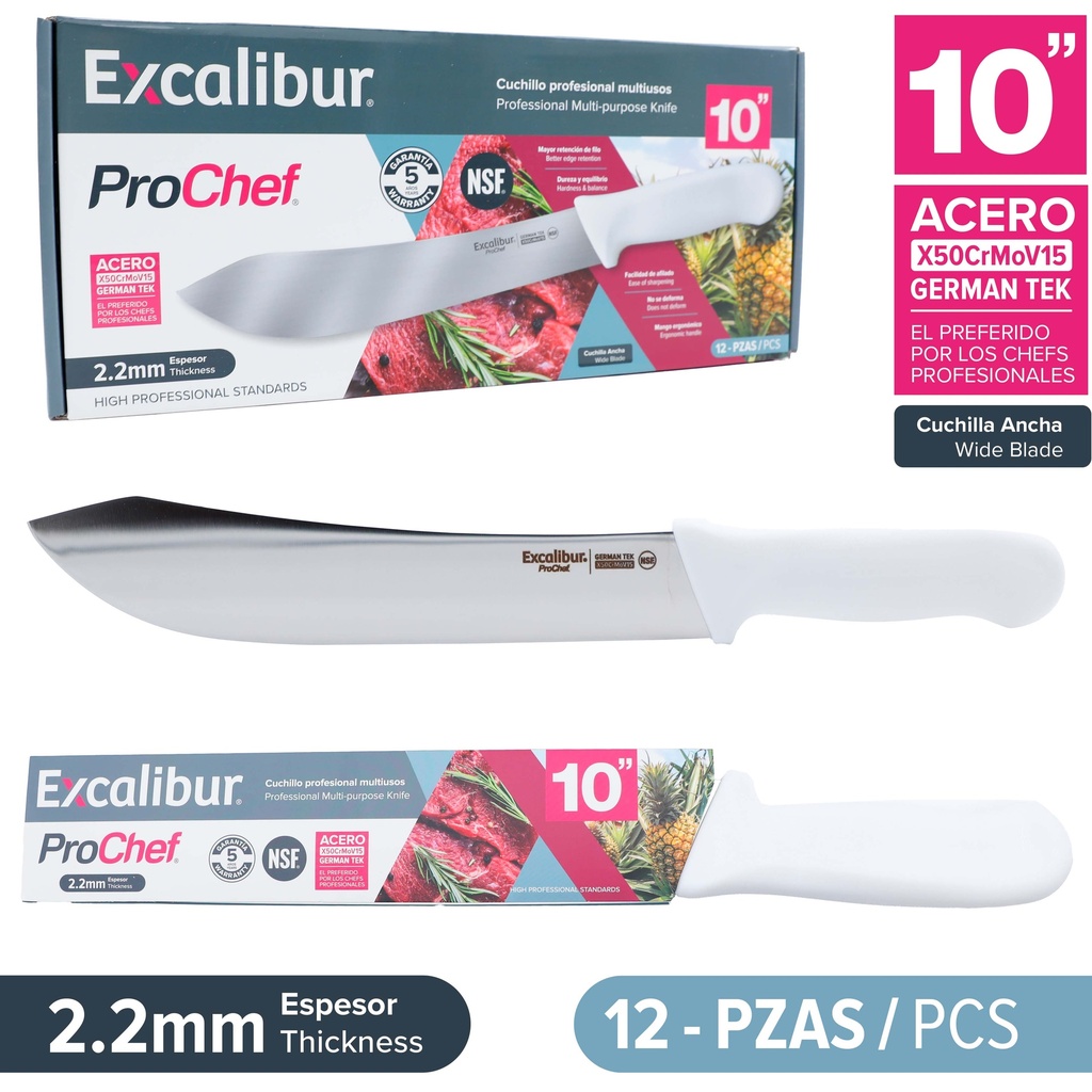 CUCHILLO PROFESIONAL MULTIUSO 10" EXCALIBUR 10-594