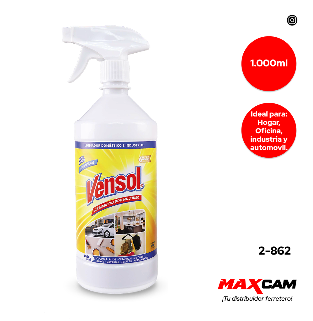 DESMANCHADOR MULTIUSO C/ATOMIZADOR x 1 LT VENSOL 2-862