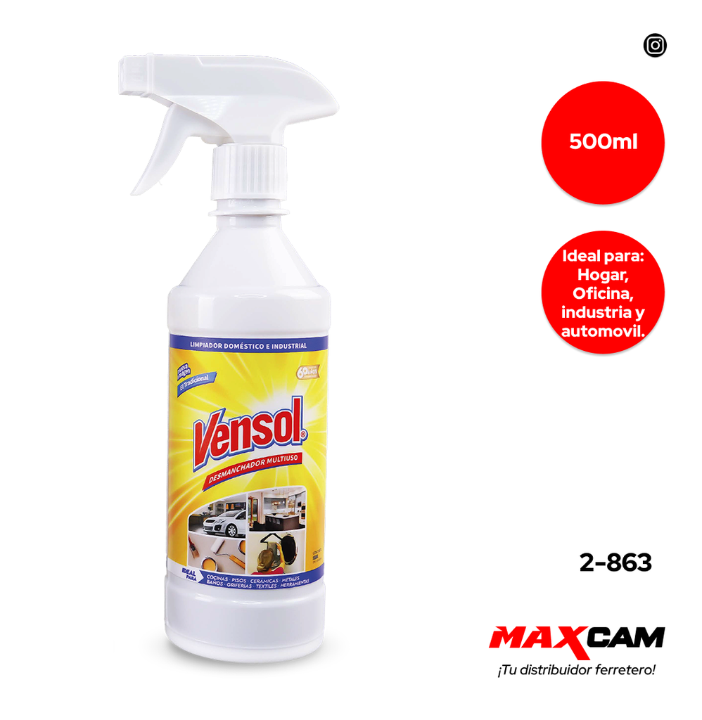 DESMANCHADOR MULTIUSO C/ATOMIZADOR x 500 ML VENSOL 2-863