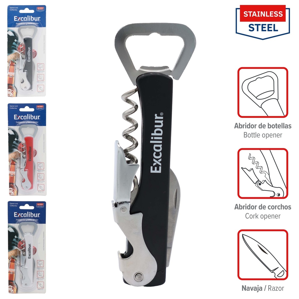 DESTAPADOR Y DESCORCHADOR EXCALIBUR 10-620