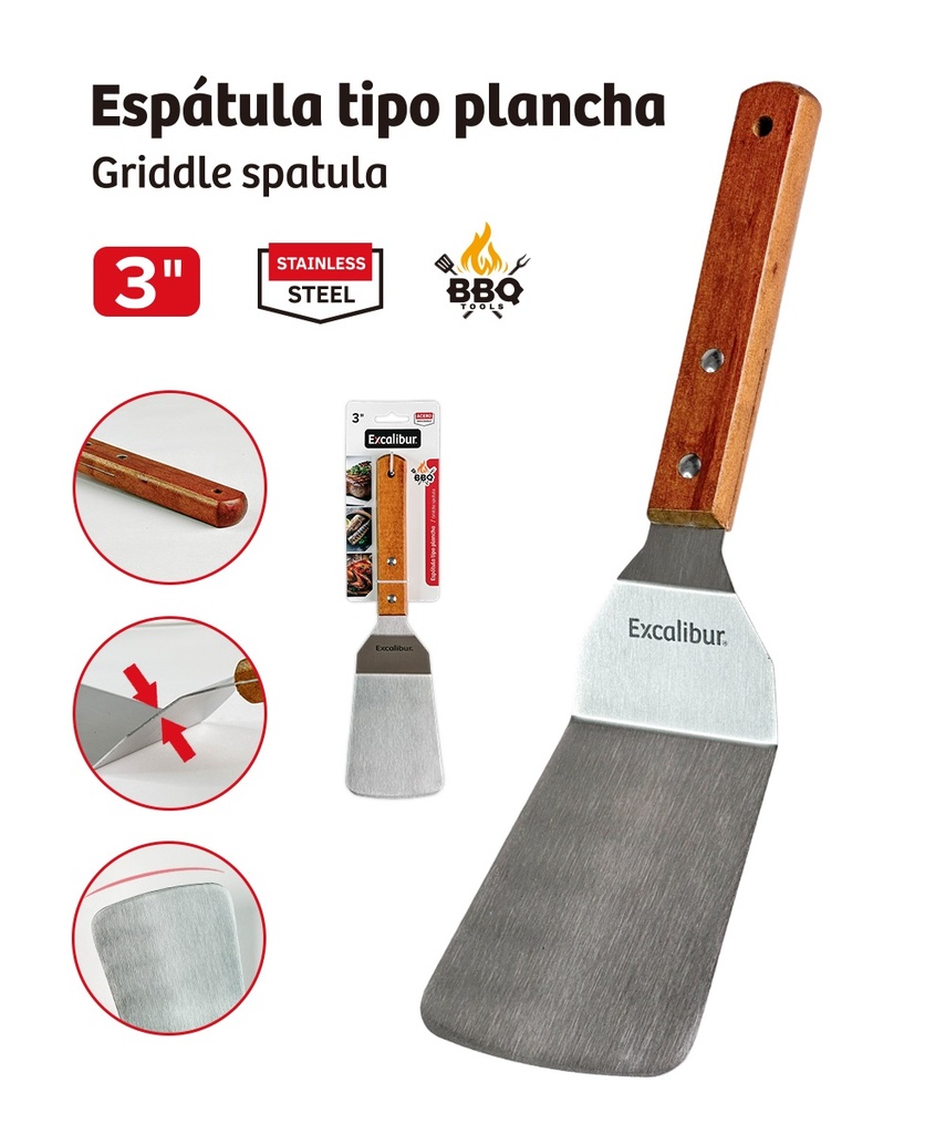 ESPATULA P/COCINA T/PLANCHA 3" EXCALIBUR 10-606
