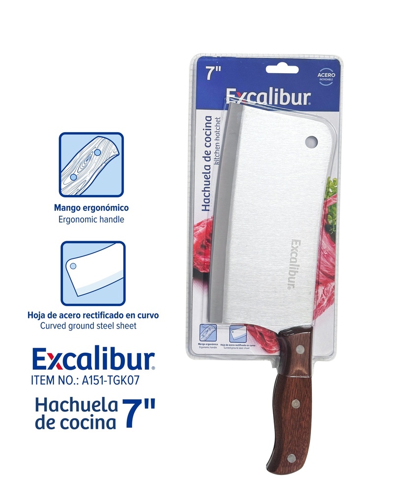 HACHA P/COCINA 7" EXCALIBUR 10-550