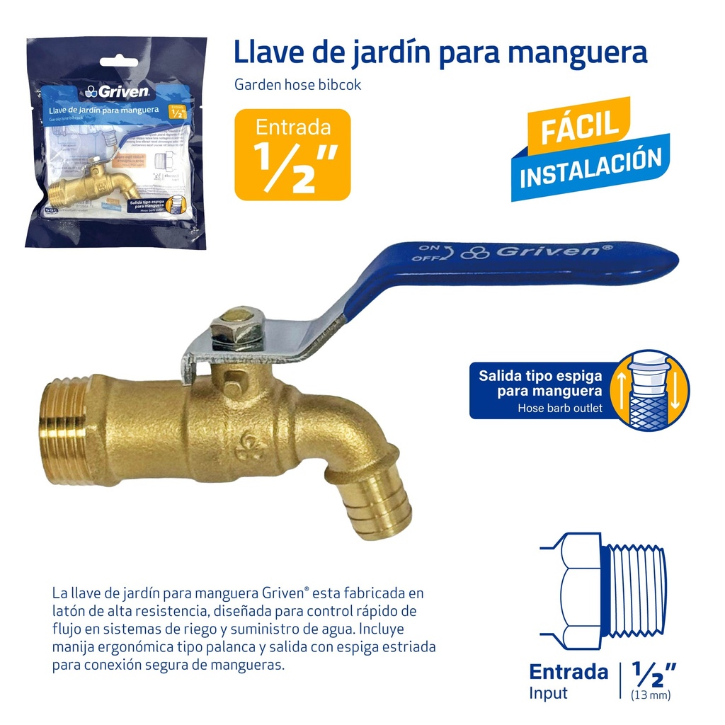 LLAVE PARA MANGUERA GRIVEN 10-784