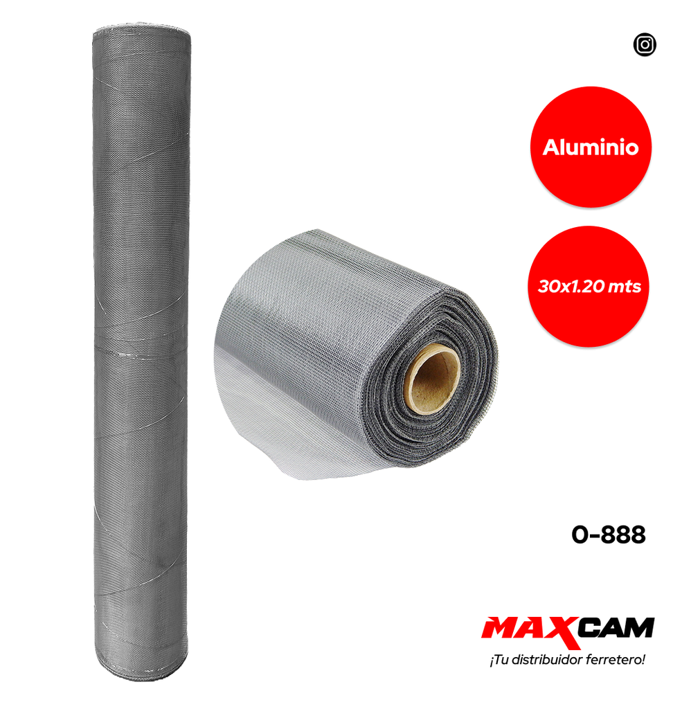 MALLA MOSQUITERO ALUMINIO/BRILLAN 30x1,20 MTS TRICAL 0-888