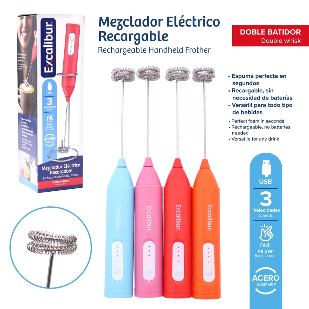 BATIDOR ELECTRICO RECARGABLE EXCALIBUR 10-570