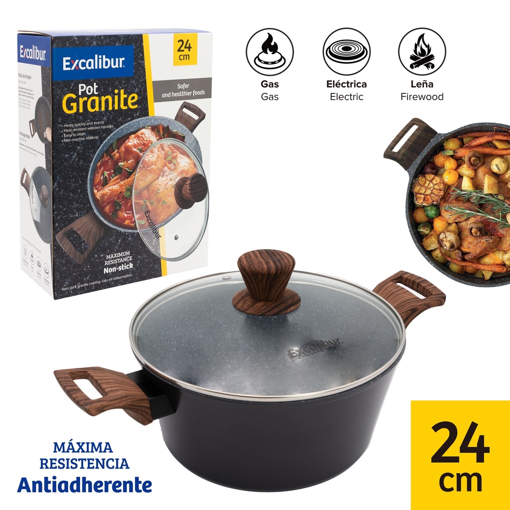 OLLA CON TAPA 24CM EXCALIBUR 10-667