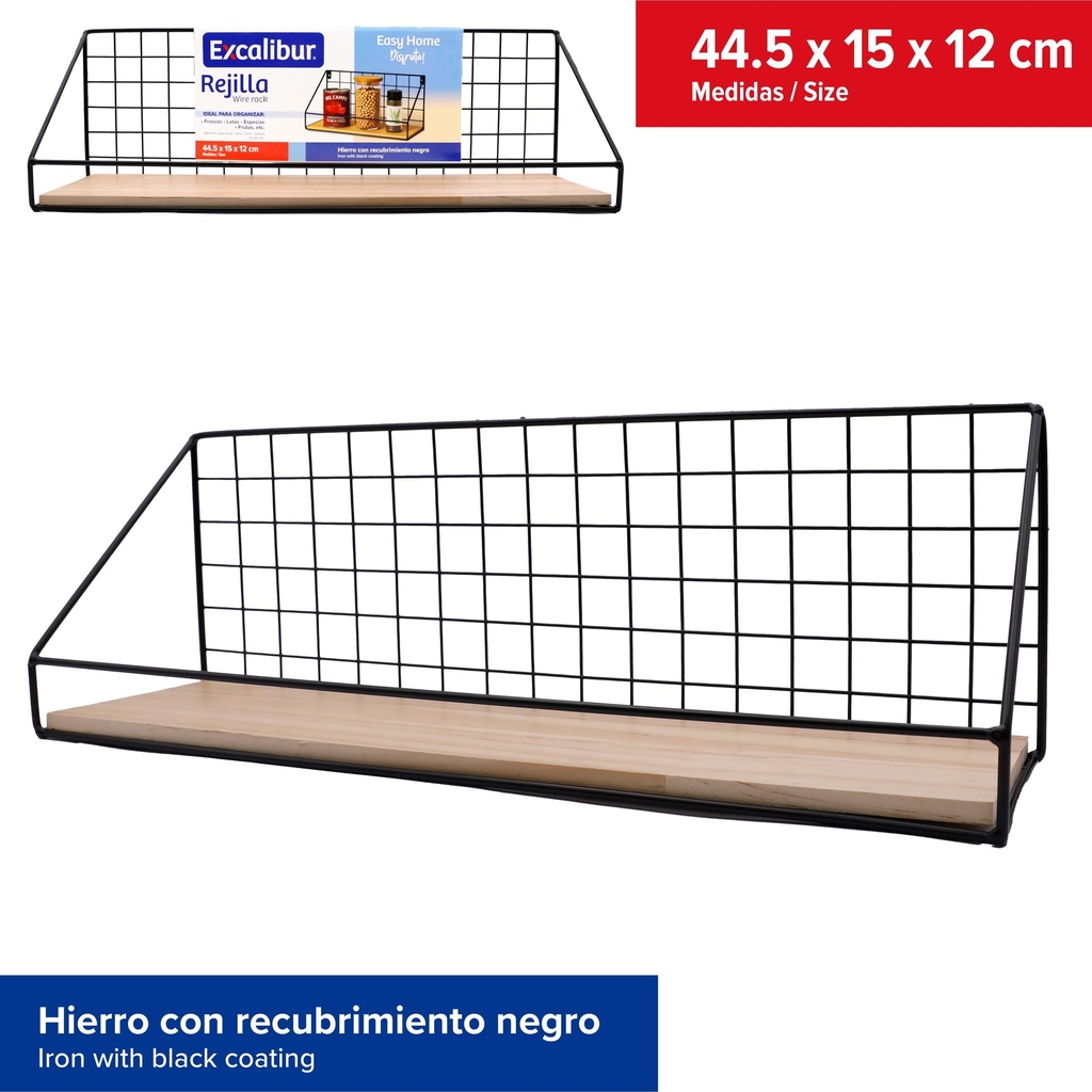 ORGANIZADOR DE METAL 44.5 x 15 x 12 CM EXCALIBUR 10-539