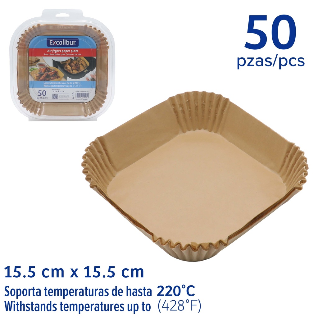 PAPEL ANTIADHERENTE P/AIR FRYER x 50PCS EXCALIBUR 10-649