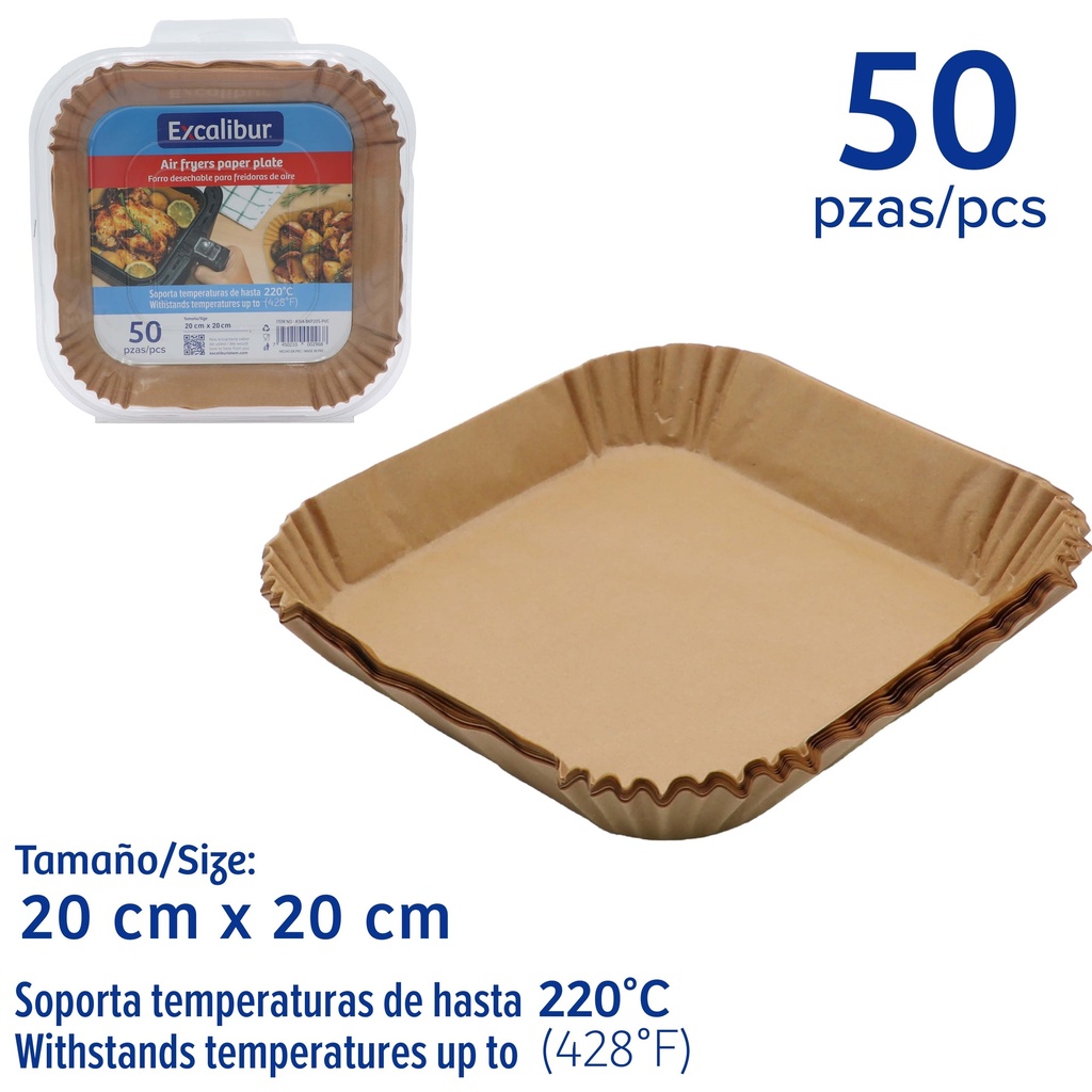 PAPEL ANTIADHERENTE P/AIR FRYER x 50PCS EXCALIBUR 10-499