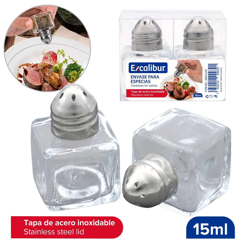 SET CONDIMENTERO DE VIDRIO EXCALIBUR 10-706