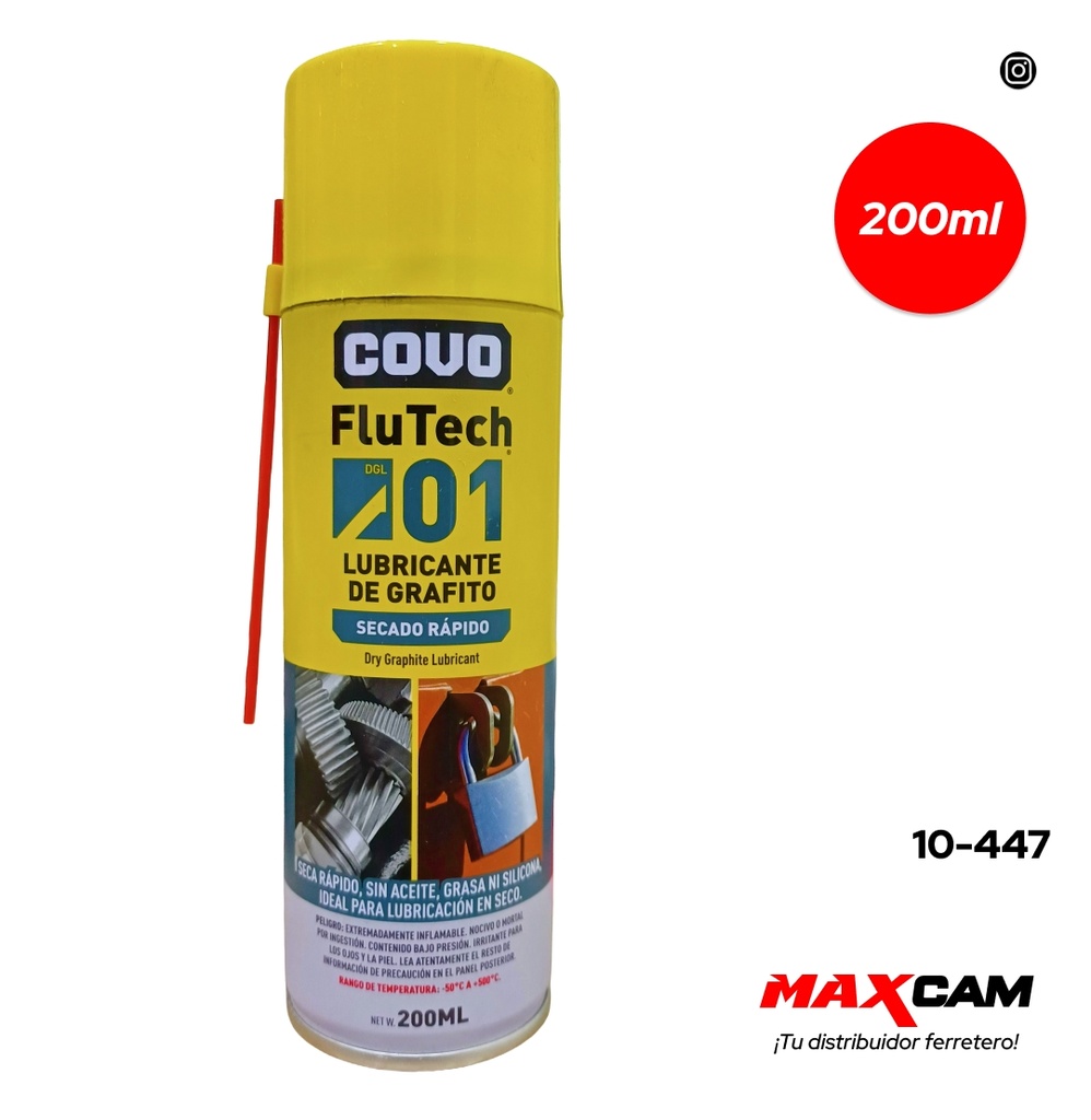 SPRAY LUBRICANTE DE GRAFITO FLU TECH 01 x 200 ML COVO 10-447