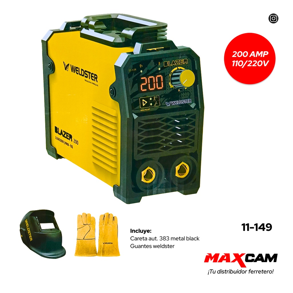 INVERSOR SOLDADOR 200AMP 110/220 C/ACC WELDSTER 11-149