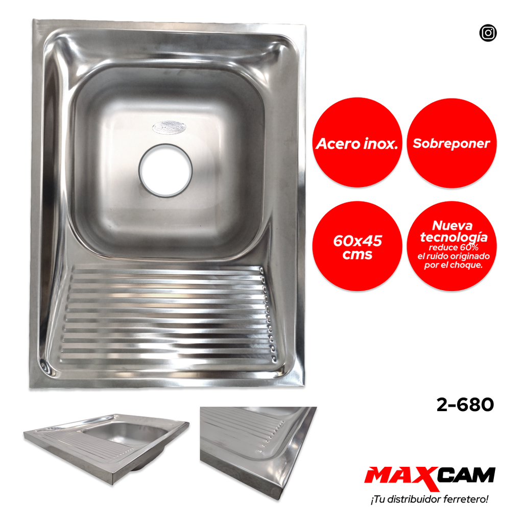 BATEA A INOX C/ESCURR 60X45CM FANAINOX 2-680