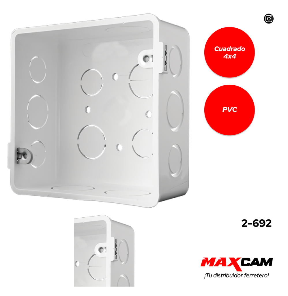 CAJETIN CUADRADO COMB PLASTICO 4x4 FITCO 2-692