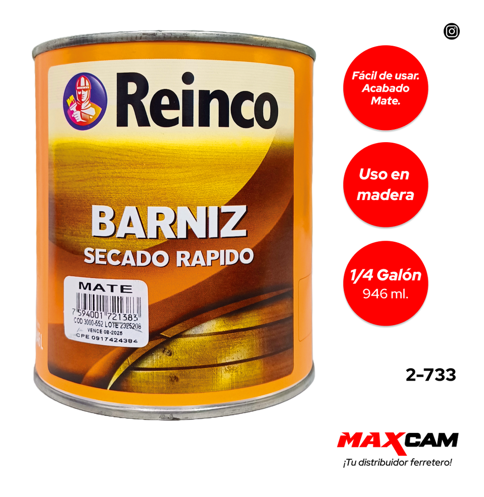BARNIZ MATE NATURAL x 1/4 REINCO 2-733
