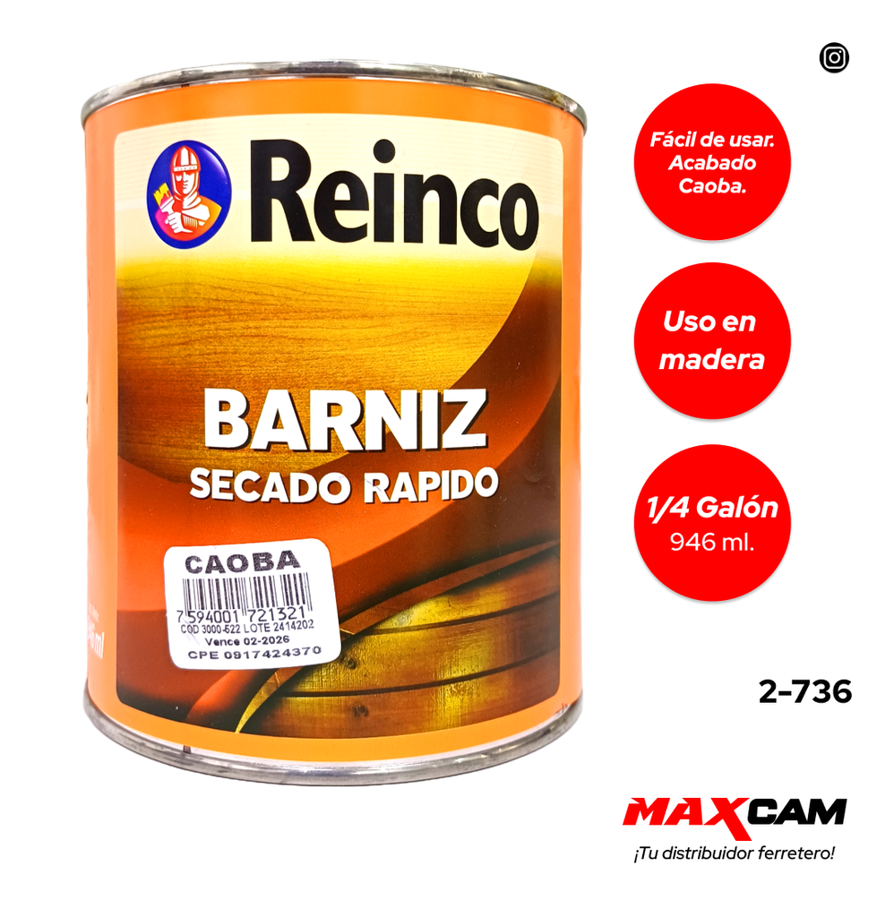 BARNIZ CAOBA x 1/4 REINCO 2-736