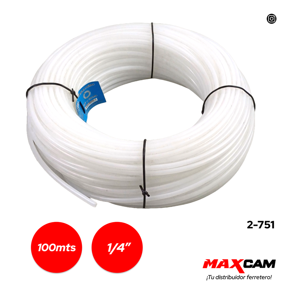 MANGUERA POLIFLOW DE 1/4" x 100 MTS FEMOI 2-751