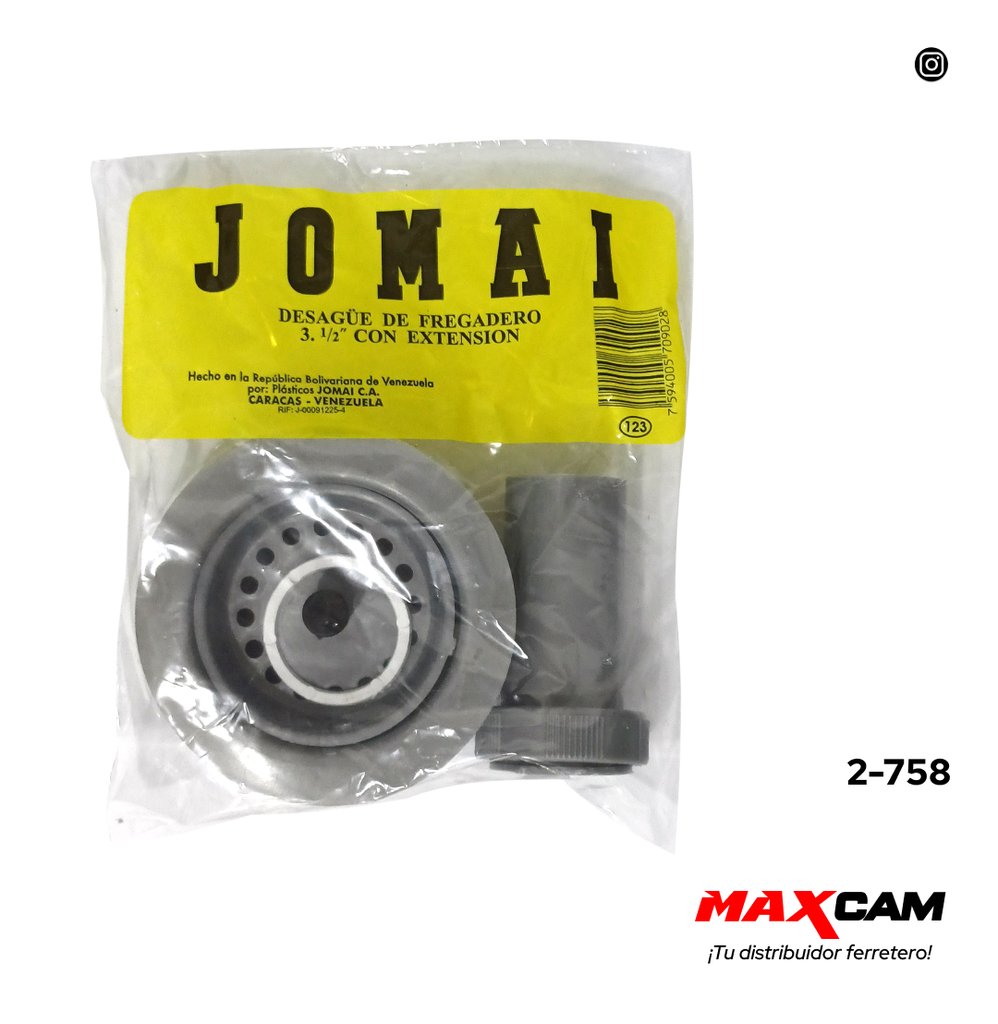 DESAGUE FREGADERO PLAST C/EXTEN JOMAI 2-758