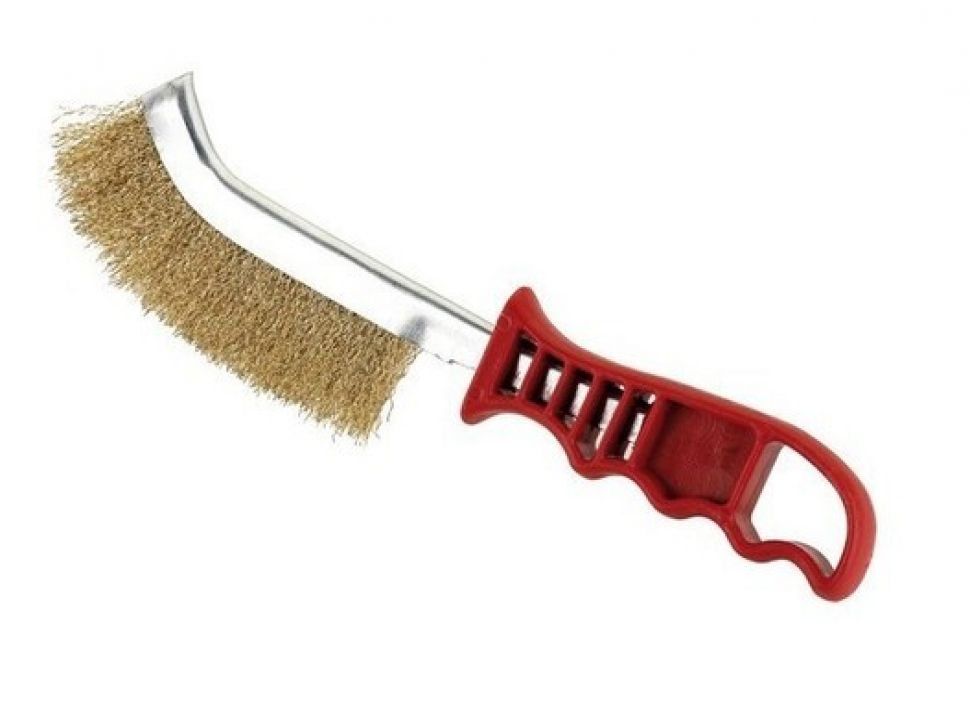 CEPILLO ALAMBRE C/MANGO PLASTICO ROJO 3-051