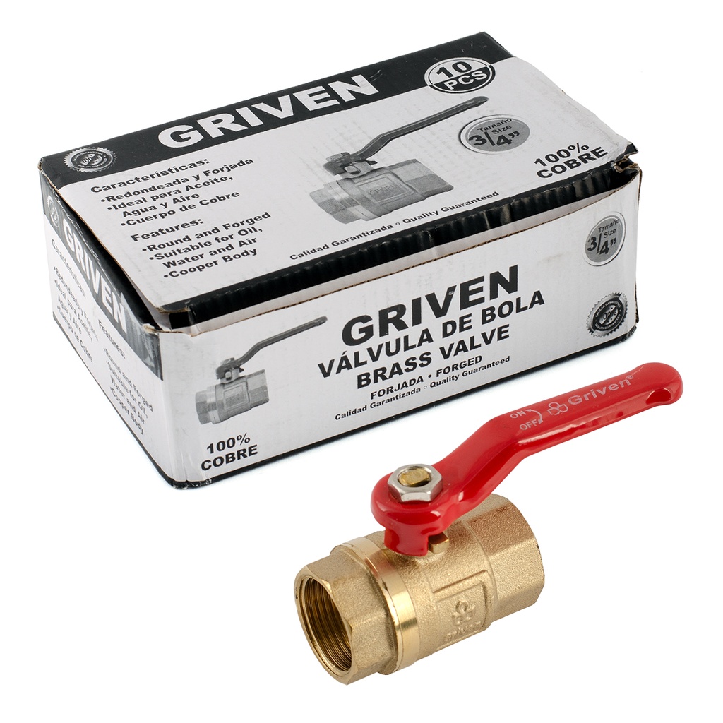 VALVULA PAmSO BRONCE x 3/4 GRIVEN LIVIANA 3-072