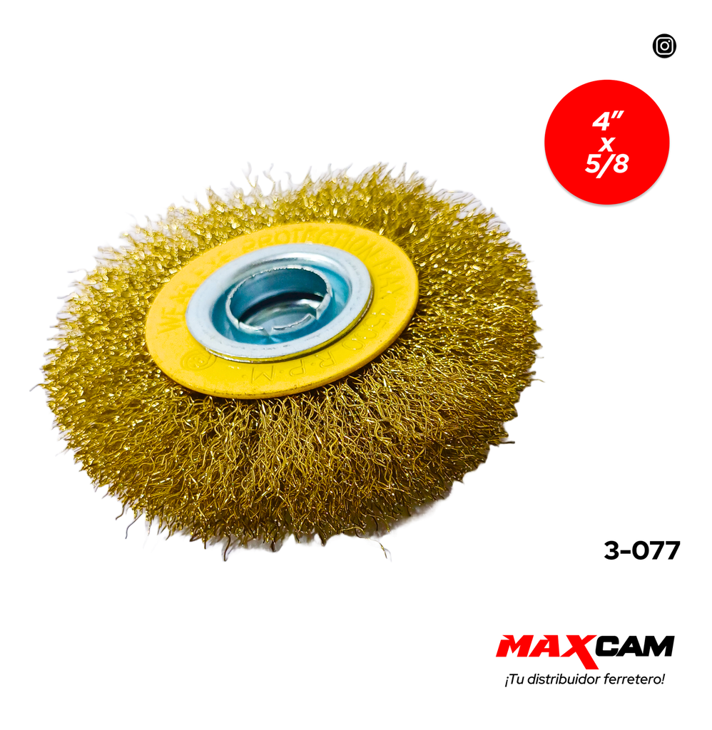 CEPILLO PLANO ALAMBRE P/MAQ 4" x 5/8 MAXI TOOLS 3-077