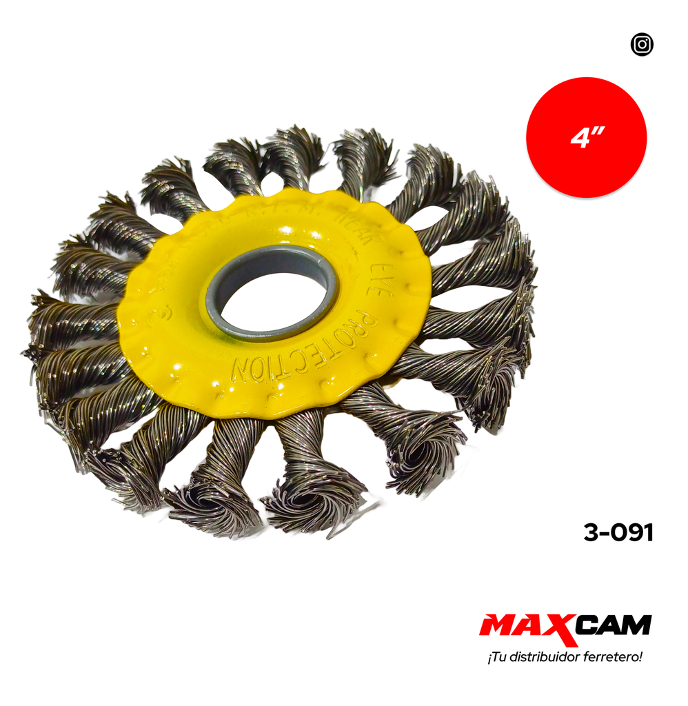 CEPILLO PLANO TRENZADO P/MAQ 4" MAXI TOOLS 3-091