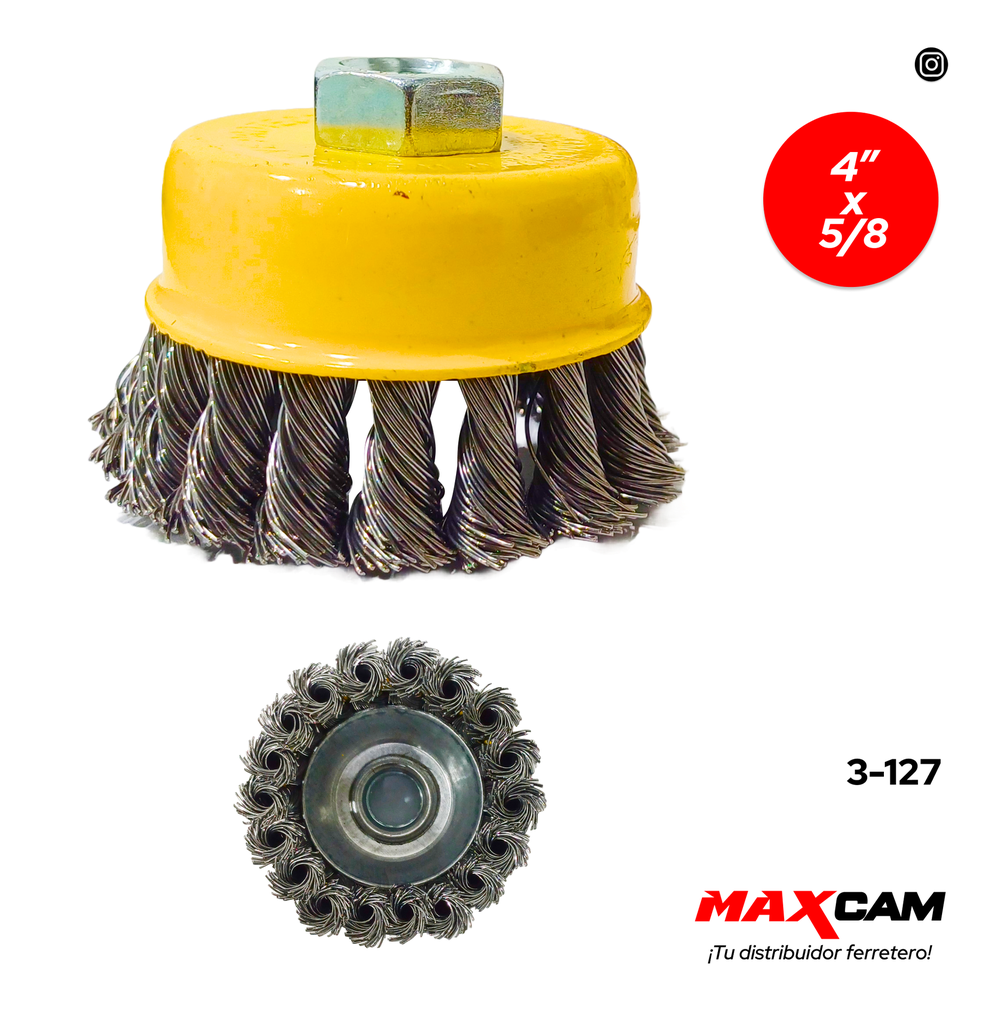 CEPILLO CIRC TRENZADO 4" x 5/8  MAXI TOOLS 3-127
