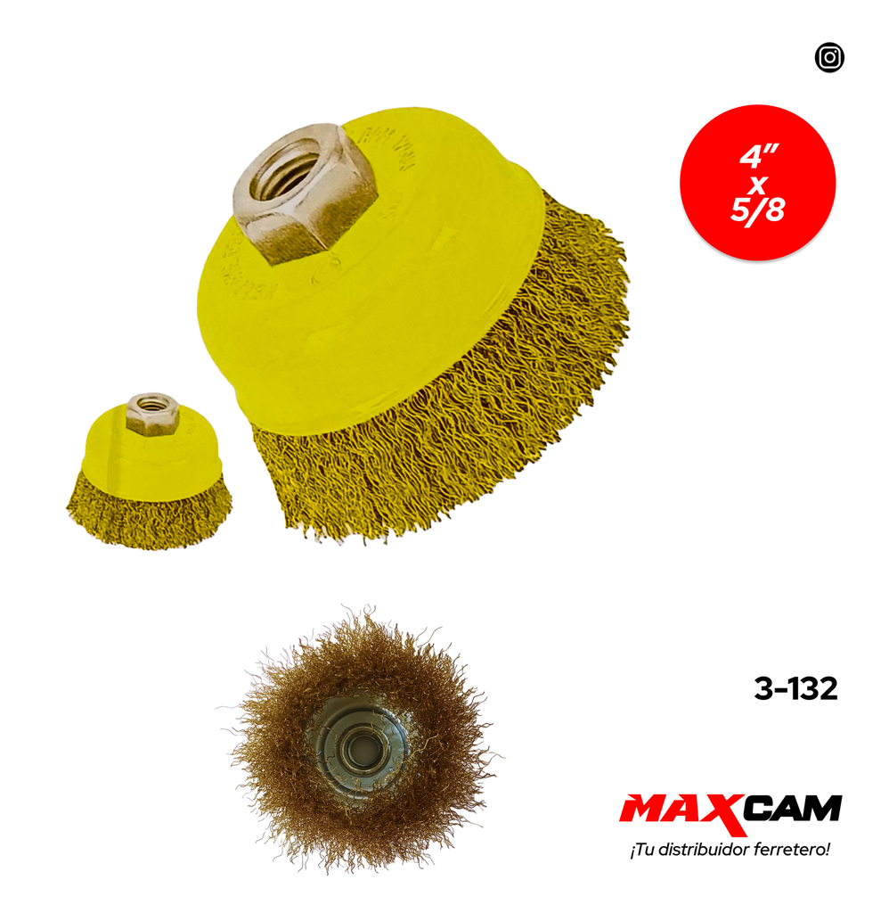 CEPILLO CIRC ALAMBRE ONDULA 4" x 5/8 MAXITOOL 3-132