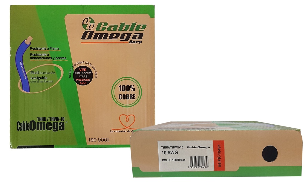 CABLE THHN 10 ROJO x 100MTS 100% COBRE SACO 3-138