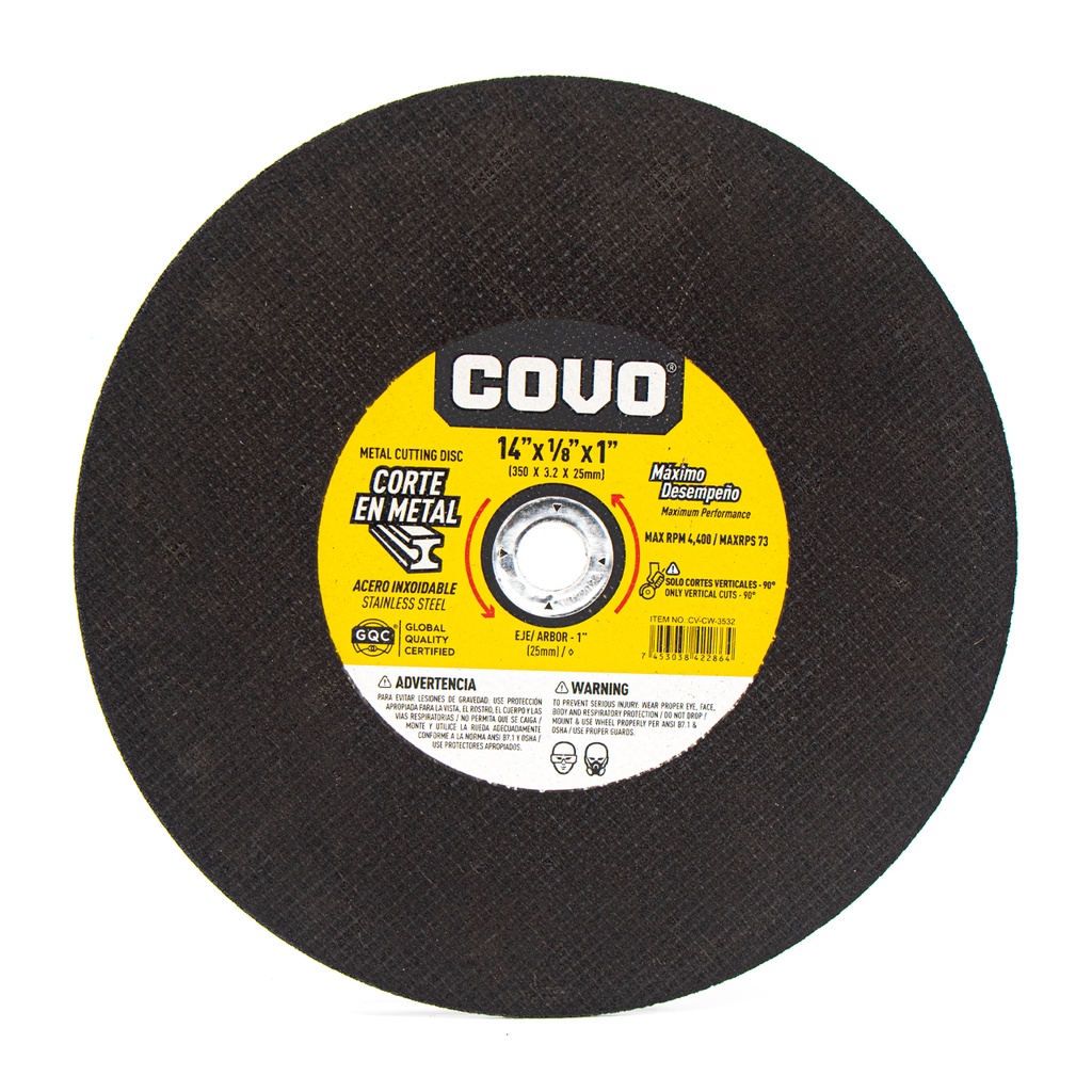 DISCO DE TRONZADORA x 14" COVO 3-139