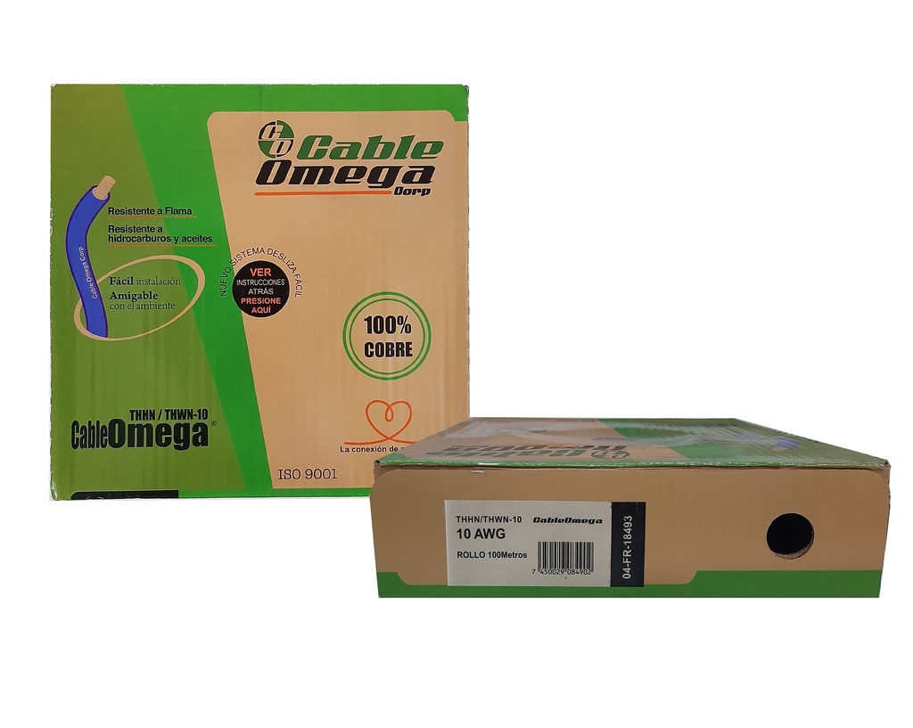 CABLE THHN 10 NEGRO x 100MTS 100% COBRE SACO 3-143