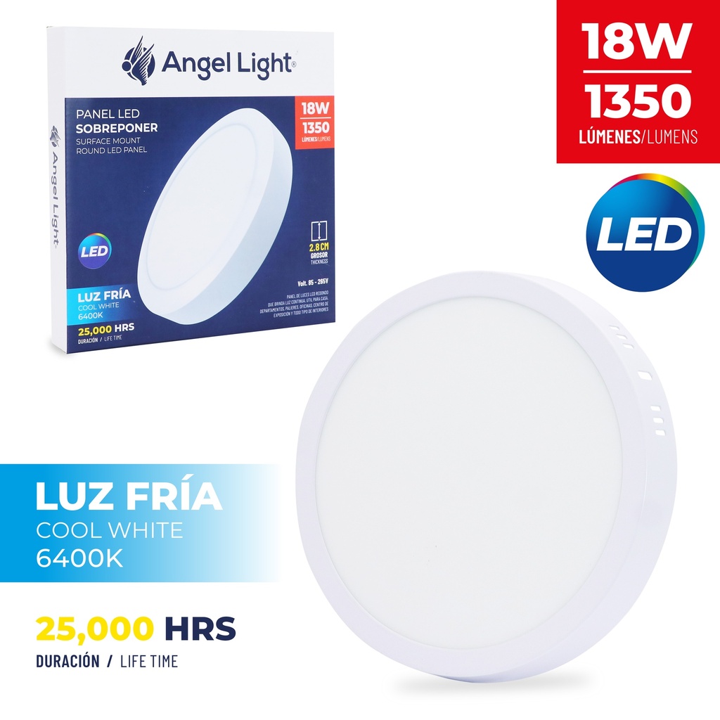 PANEL LED SUPER BLANC REDONDA 18W ANGEL L 3-263