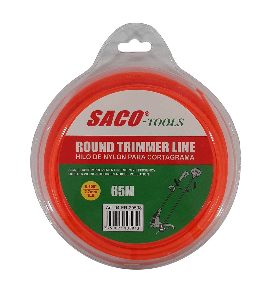 NYLON DESMAL 2.7MM x 65 MTS BLISTER SACO ROJO 3-291