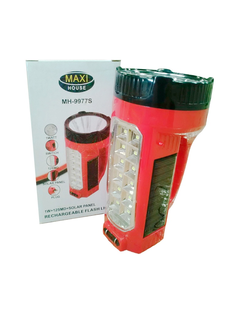 LINTERNA RECARGABLE SOLAR 2 FUNCION MAXI HOU 3-301