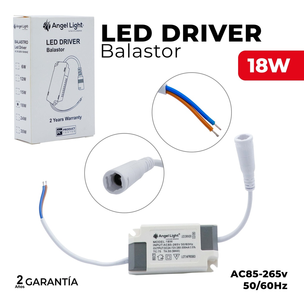 BALASTRO P/LAMPARA LED 18W ANGEL L 3-366