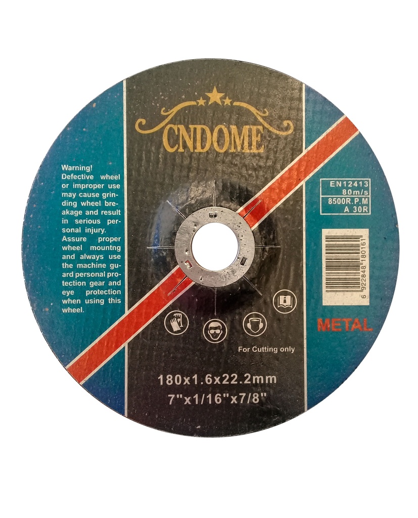 DISCO C/METAL FINO x 7" CNDOME (CONCOVO) 3-389