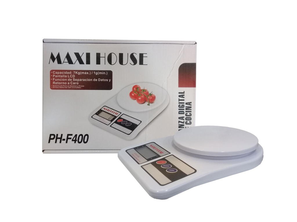 PESO DIGITAL BLANCO COCINA 7KG MAXIHOUSE 3-441