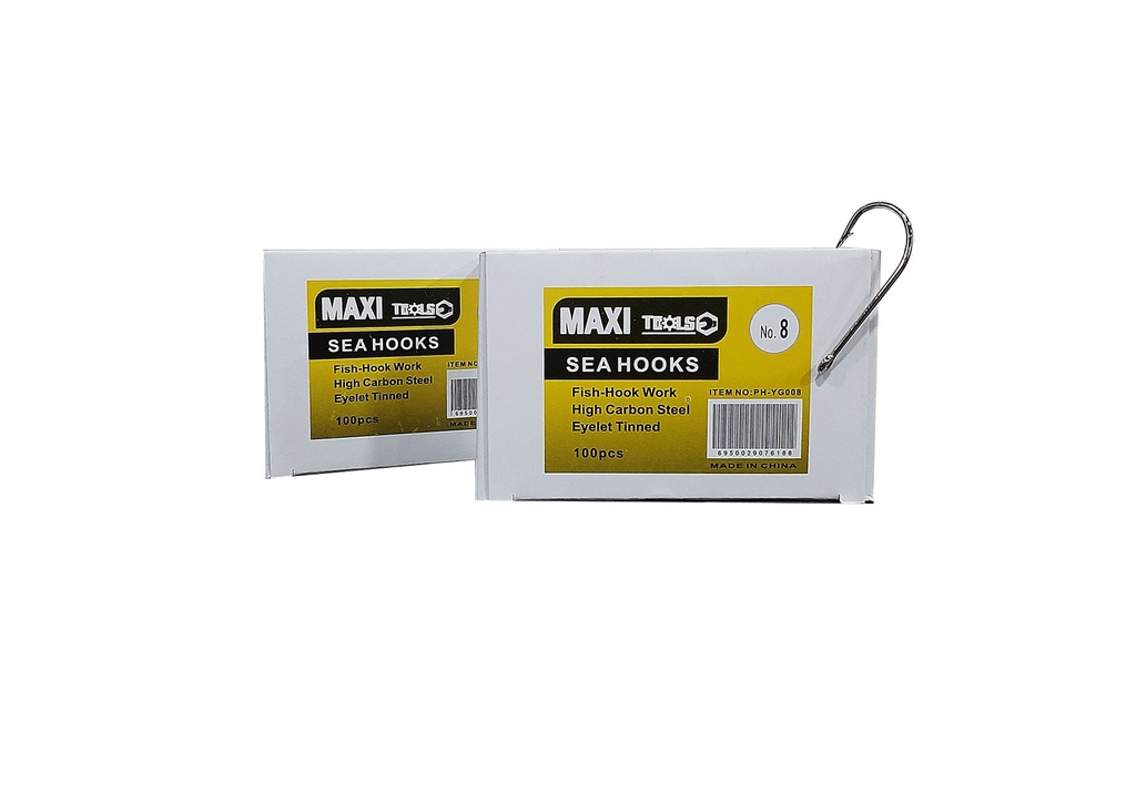 ANZUELO P/PESCAR #8 x CAJA 100 UNID MAXI TOOL 3-449