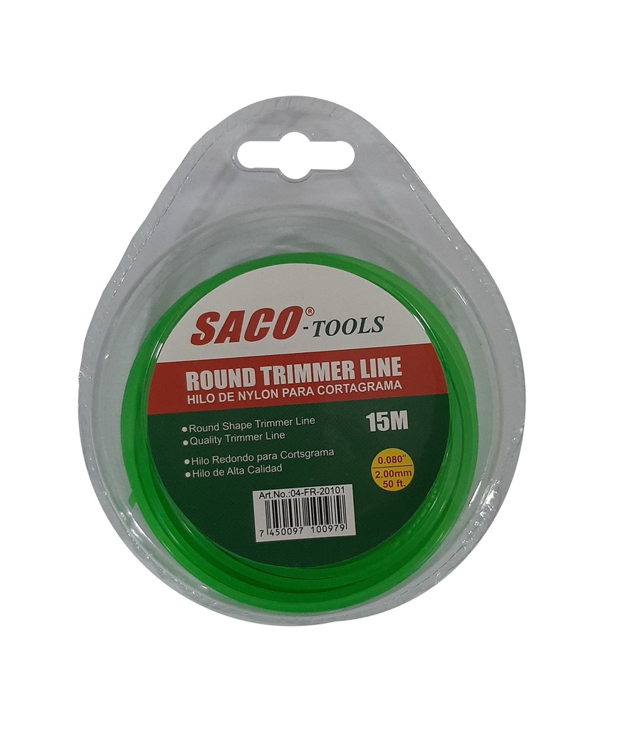 NYLON DESMAL 2 MM x 15 MTS BLISTER SACO VERDE 3-554
