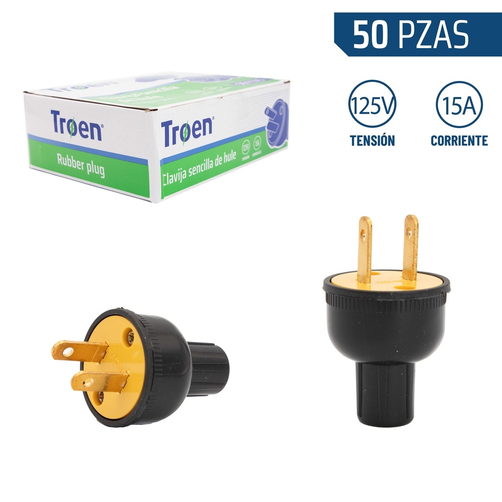 ENCHUFE PLASTICO NEGRO TROEN 3-576
