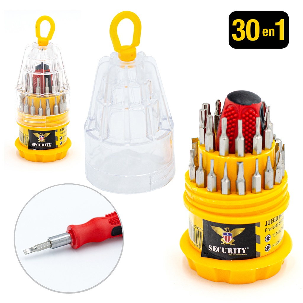 JUEGO DESTORNILLADORES 30 EN 1 SECURTIY 3-643