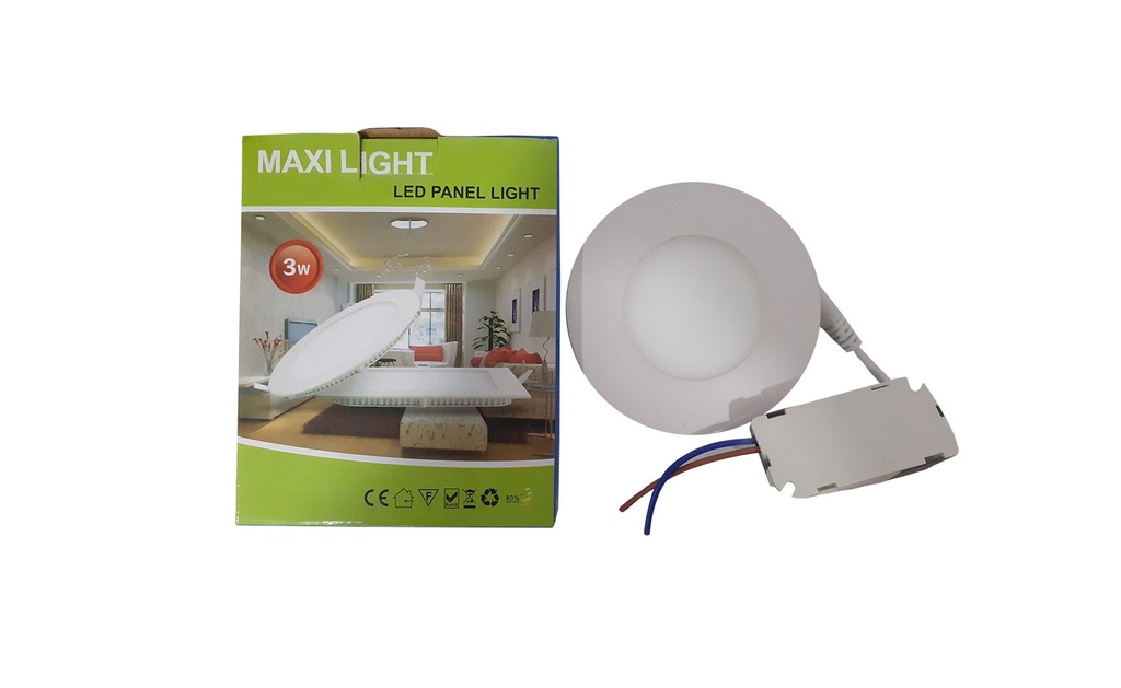 PANEL LED EMPOTRAR REDONDA 3W MAXI LIGHT 3-665