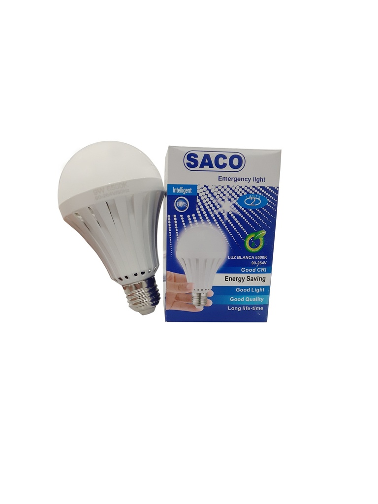 BOMBILLO RECARGABLE 9W SACO 3-799