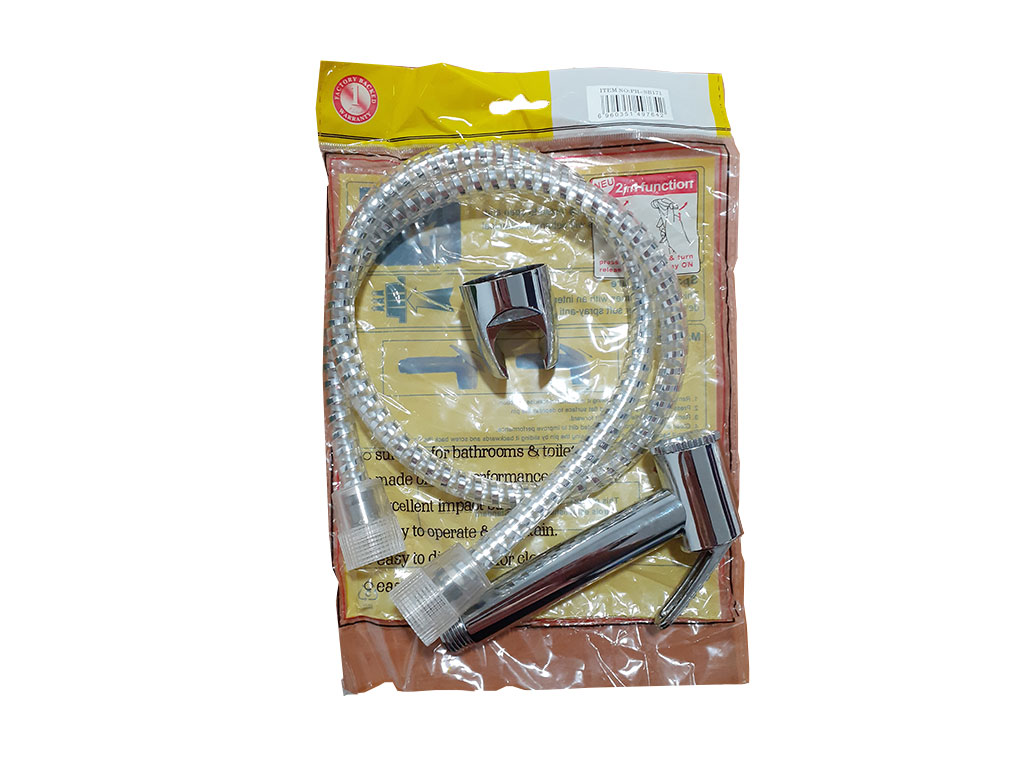DUCHA TELEFONO CROMADA MANGUERA TRANSPARENTE 3-931