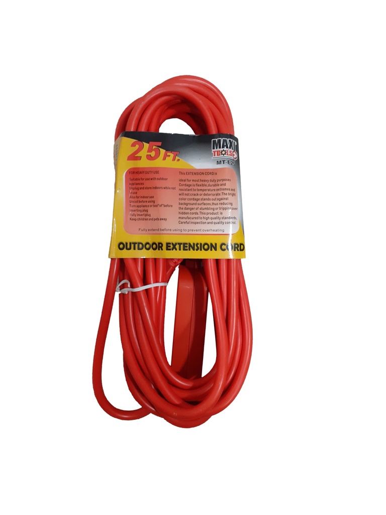 EXTENSION ELECTRICA NARANJA 3x16 25FT MAXI EN 3-953
